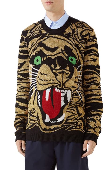 gucci black sweater|gucci tiger sweater women.